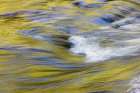 Spring foliage colors and sky reflecting on ripples on stream, Great Smoky Mountains NP, Tennessee Art Print
